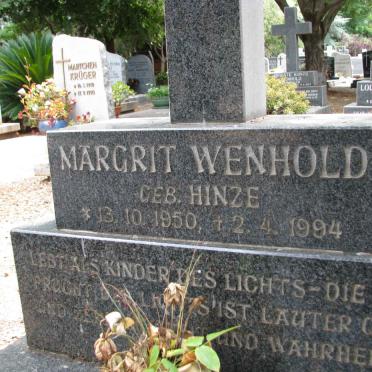 WENHOLD Margrit nee HINZE 1950-1994