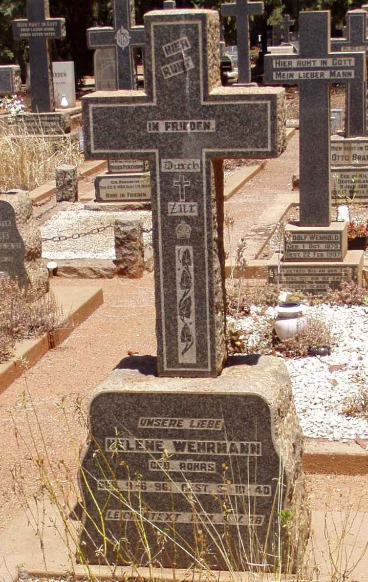 WEHRMANN Helene nee RÖHRS 1896-1940