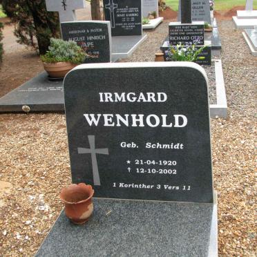 WENHOLD Irmgard nee SCHMIDT 1920-2002