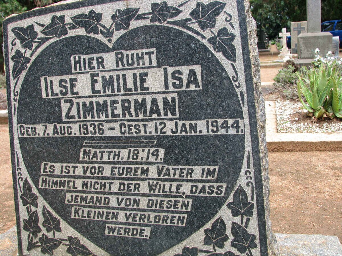 ZIMMERMAN Ilse Emilie Isa 1936-1944
