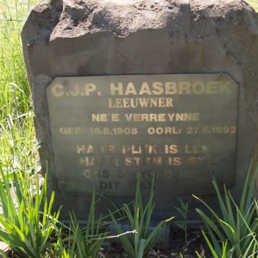 HAASBROEK C.J.P. formerly LEEUWNER  nee VERREYNNE 1908-1992
