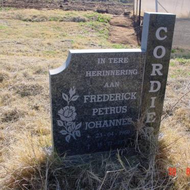 CORDIER Frederick Petrus Johannes 1960-1977