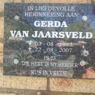 JAARSVELD Gerda, van 1943-2007