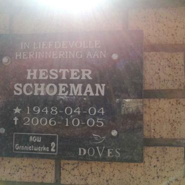 SCHOEMAN Hester 1948-2006