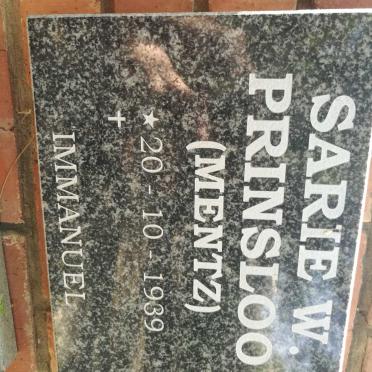 PRINSLOO Sarie W. nee MENTZ 1939-