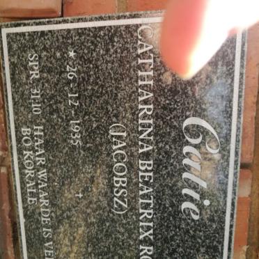 ROUX Catharina Beatrix nee JACOBSZ 1935-