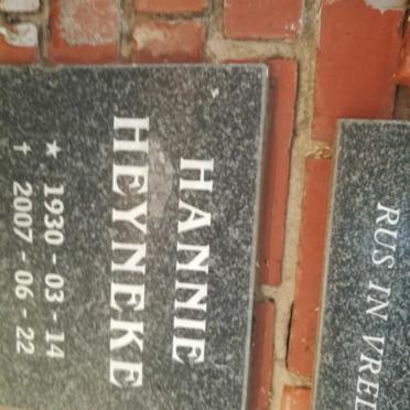 HEYNEKE Hannie 1930-2007