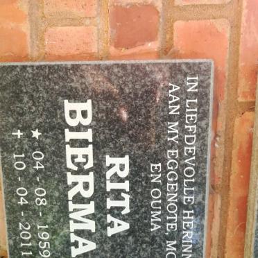 BIERMAN Rita 1959-2011