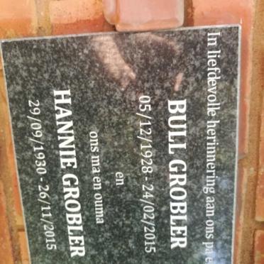 GROBLER Bull 1928-2015 &amp; Hannie 1930-2015