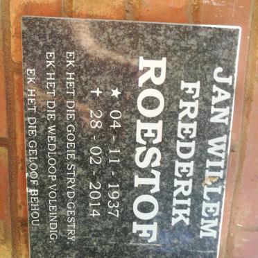 ROESTOF Jan Willem Frederik 1937-2014