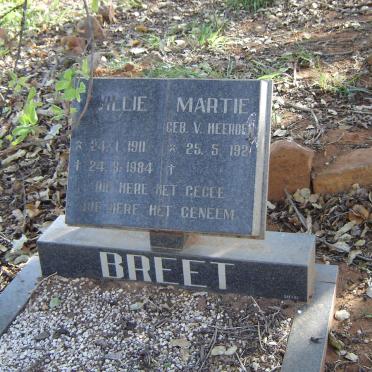 BREET Willie 1911-1984 &amp; Martie V. HEERDEN 1921-