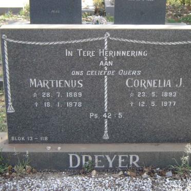 DREYER Martienus 1889-1978 &amp; Cornelia J. 1893-1977