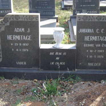 HERMITAGE Adam J. 1897-1978 &amp; Johanna VAN ZYL 1909-1978