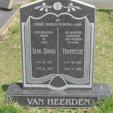 HEERDEN Izak David, van 1931-2007 &amp; Johanna Gerda JONKER 1925-1989