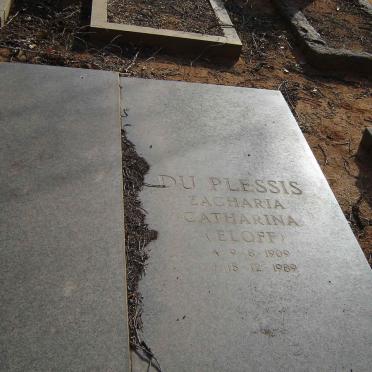 PLESSIS Zacharia Catharina, du nee ELOFF 1909-1989