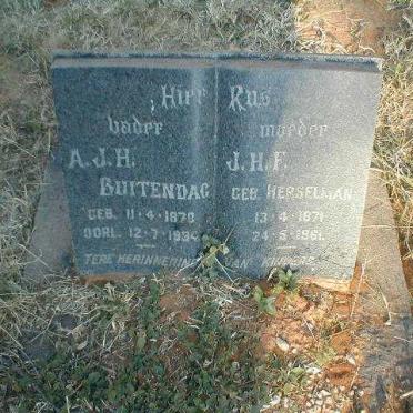 BUITENDAG A.J.H. 1870-1934 &amp; J.H.F. HERSELMAN 1871-1961