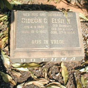 BOTHMA Gideon C. 1903-1957 &amp; Elsie M. BARNARD 1904-1954