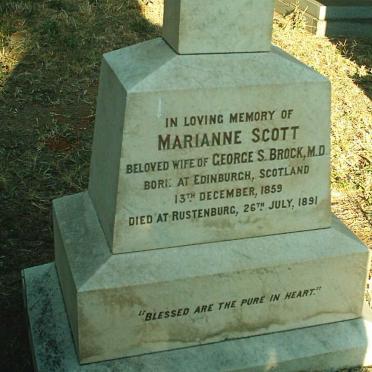 BROCK Marianne nee SCOTT 1859-1891