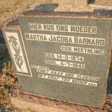 BARNARD Martha Jacoba nee NEETHLING 1874-1945