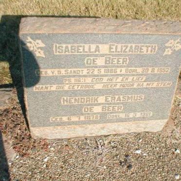 BEER Hendrik Erasmus, de 1878-1981 &amp; Isabella Elizabeth V.D. SANDT 1886-1952