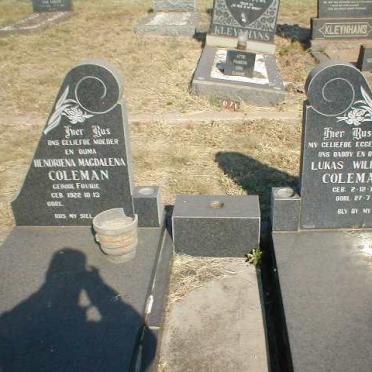 COLEMAN Lukas Wilhem 1922-1981 &amp; Hendriena Magdalena FOURIE 1922-?