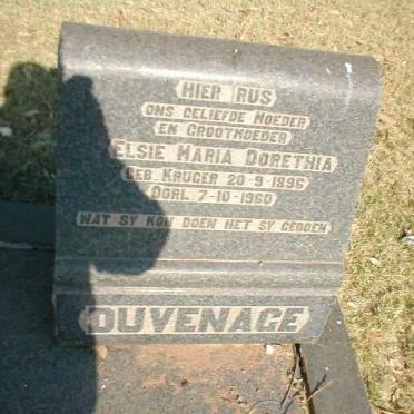 DUVENAGE Elsie Maria Dorethia 1896-1960
