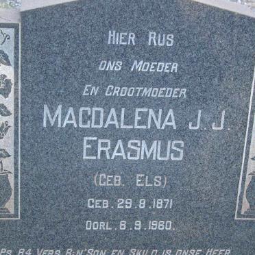 ERASMUS Magdalena J.J. nee ELS 1871-1980 :: ERASMUS Jacob 1866-1952