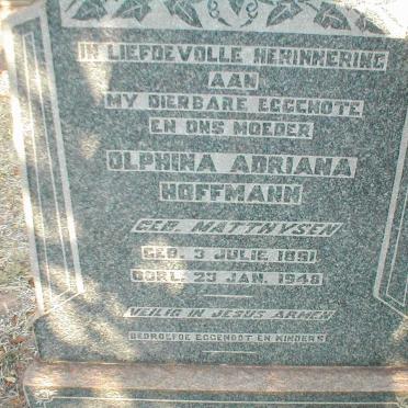 HOFFMANN Olphina Adriana nee MATTHYSEN 1891-1948