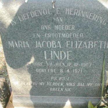 LINDE Maria Jacoba Elizabeth nee VILJOEN 1907-1971