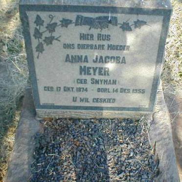 MEYER Anna Jacoba nee SNYMAN 1874-1955
