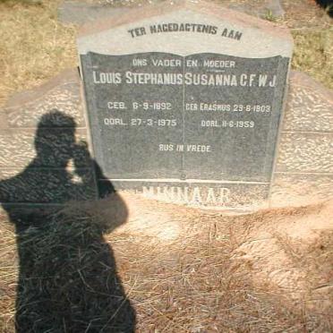 MINNAAR Louis Stephanus 1892-1975 &amp; Susanna C.F.W.J. ERASMUS 1903-1959