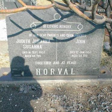 NORVAL John 1894-1957 &amp; Judith Johanna Susanna 1897-1957