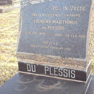 PLESSIS Lourens Marthinus, du 1876-1951