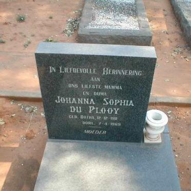 PLOOY Johanna Sophia, du nee BOTHA 1911-1969