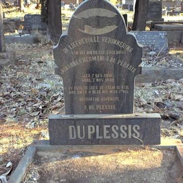 PLESSIS Johannes Hermanus, du 1900-1940