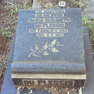 PLESSIS Maria Elizabeth, du nee FOURIE 1884-1954