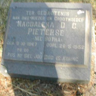 PIETERSE Magdalana D.C. nee BOTHA 1867-1952