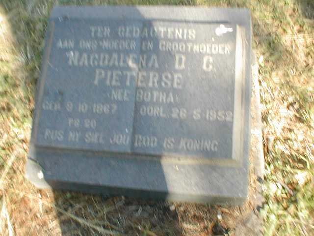 PIETERSE Magdalana D.C. nee BOTHA 1867-1952