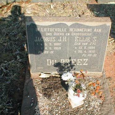 PREEZ Jacobus J.H., du 1882-1958 &amp; Ellie S. VAN ZYL 1884-1970
