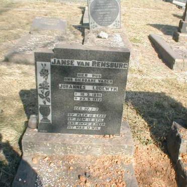 RENSBURG Johannes Lodewyk, Janse van 1886-1972