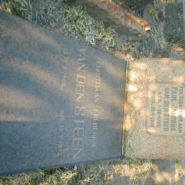 STEEN Paul Jacobus, van den 1895-1918 :: VAN DEN STEEN Christiaan Frederick 1899-1973