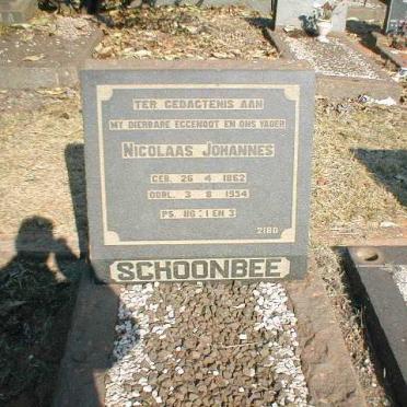 SCHOONBEE Nicolaas Johannes 1862-1954
