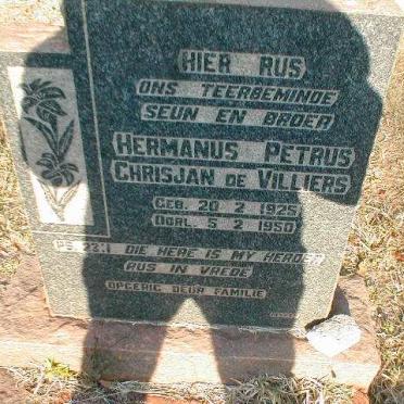 VILLIERS Hermanus Petrus Chrisjan, de 1925-1950