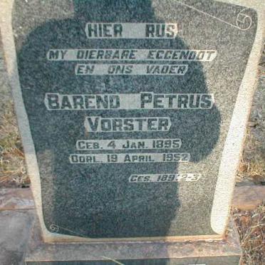 VORSTER Barend Petrus 1895-1952