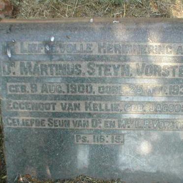 VORSTER Martinus Steyn 1900-1937