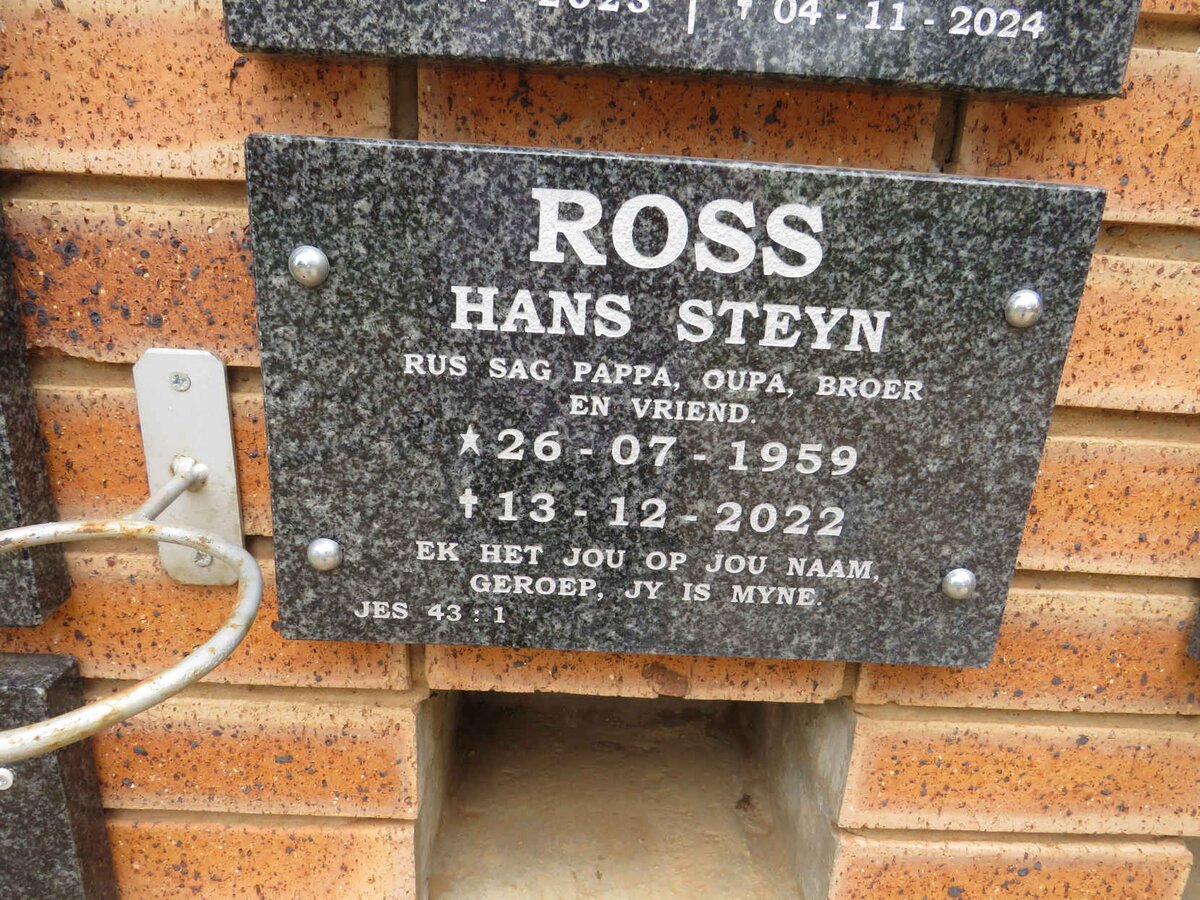 ROSS Hans Steyn 1959-2022