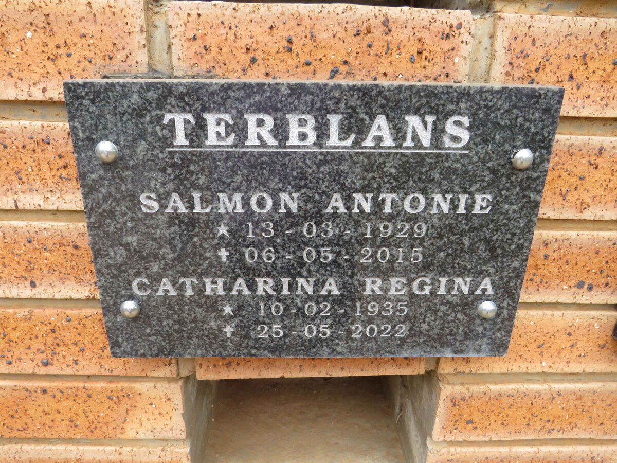 TERBLANS Salmon Antonie 1929-2015 & Catharina Regina 1935-2022