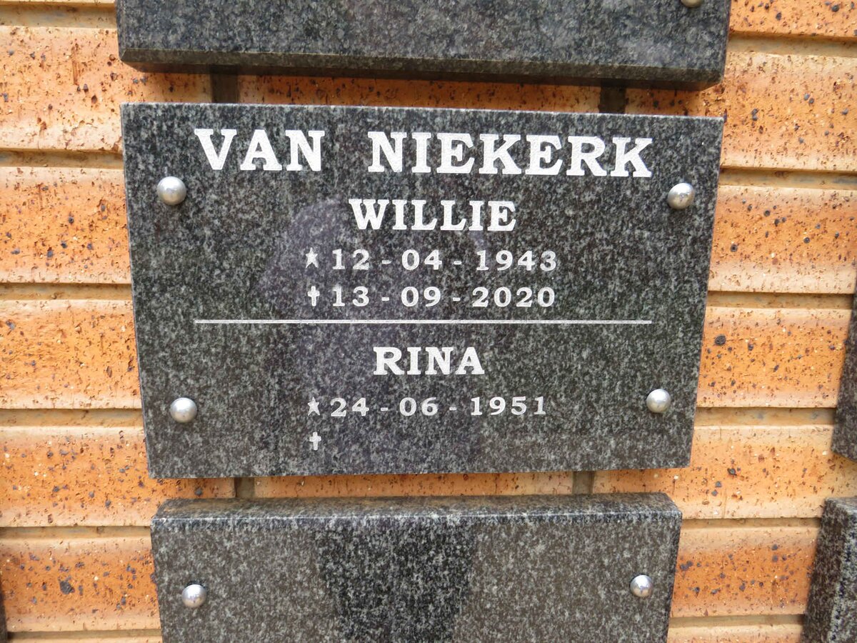 NIEKERK Willie, van 1943-2020 & Rina 1951- 