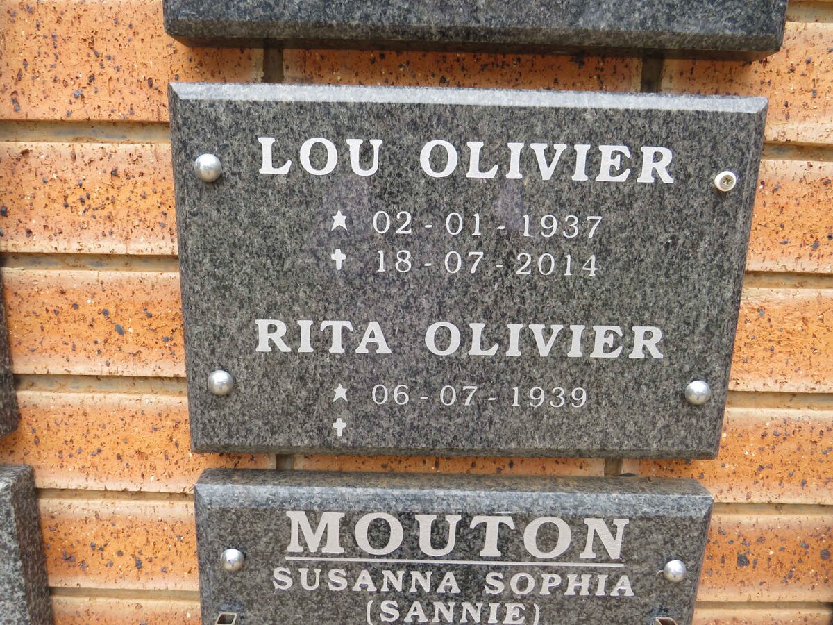 OLIVIER Lou 1937-2014 & Rita 1939- 
