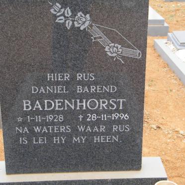 BADENHORST Daniel Barend 1928-1996